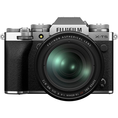 FUJIFILM X-T5 Mirrorless Camera with 16-80mm Lens - Silver